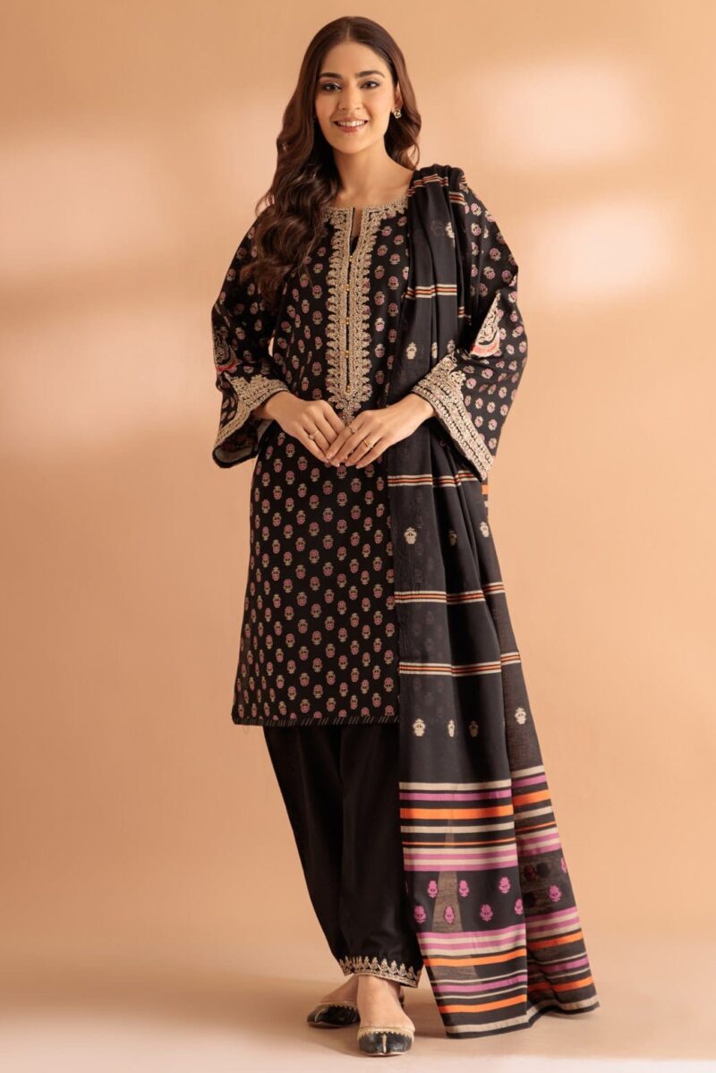 Bonanza Satrangi Black Jacquard 3 Piece Ss6243p07 Summer Collection 24