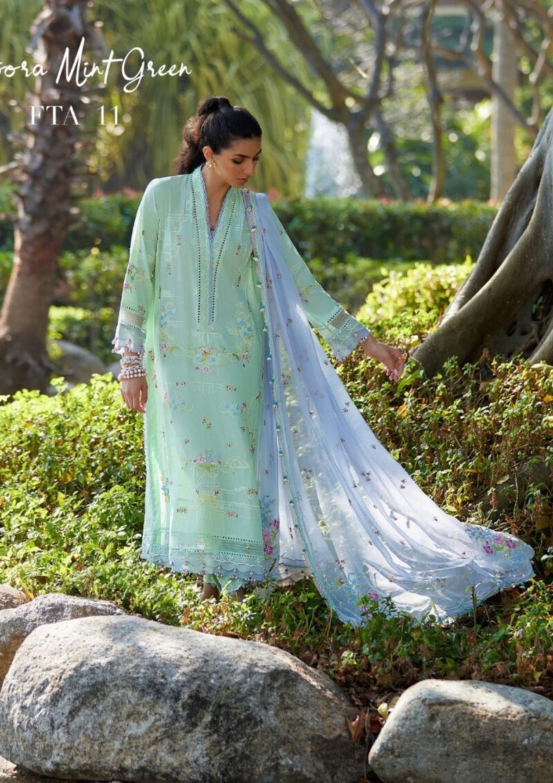 product Farah Talib Aziz Suay Misora Mint Green Fta-11 Lawn Collection 24