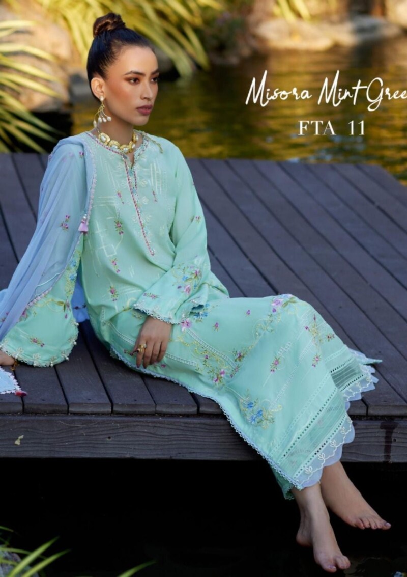 product Farah Talib Aziz Suay Misora Mint Green Fta-11 Lawn Collection 24