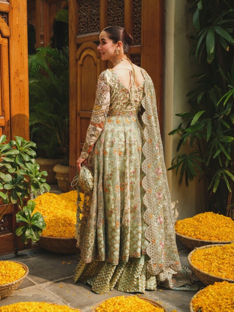 product Saira Shakira - Taupe Embroidered Net Wedding Suit Collection 2024