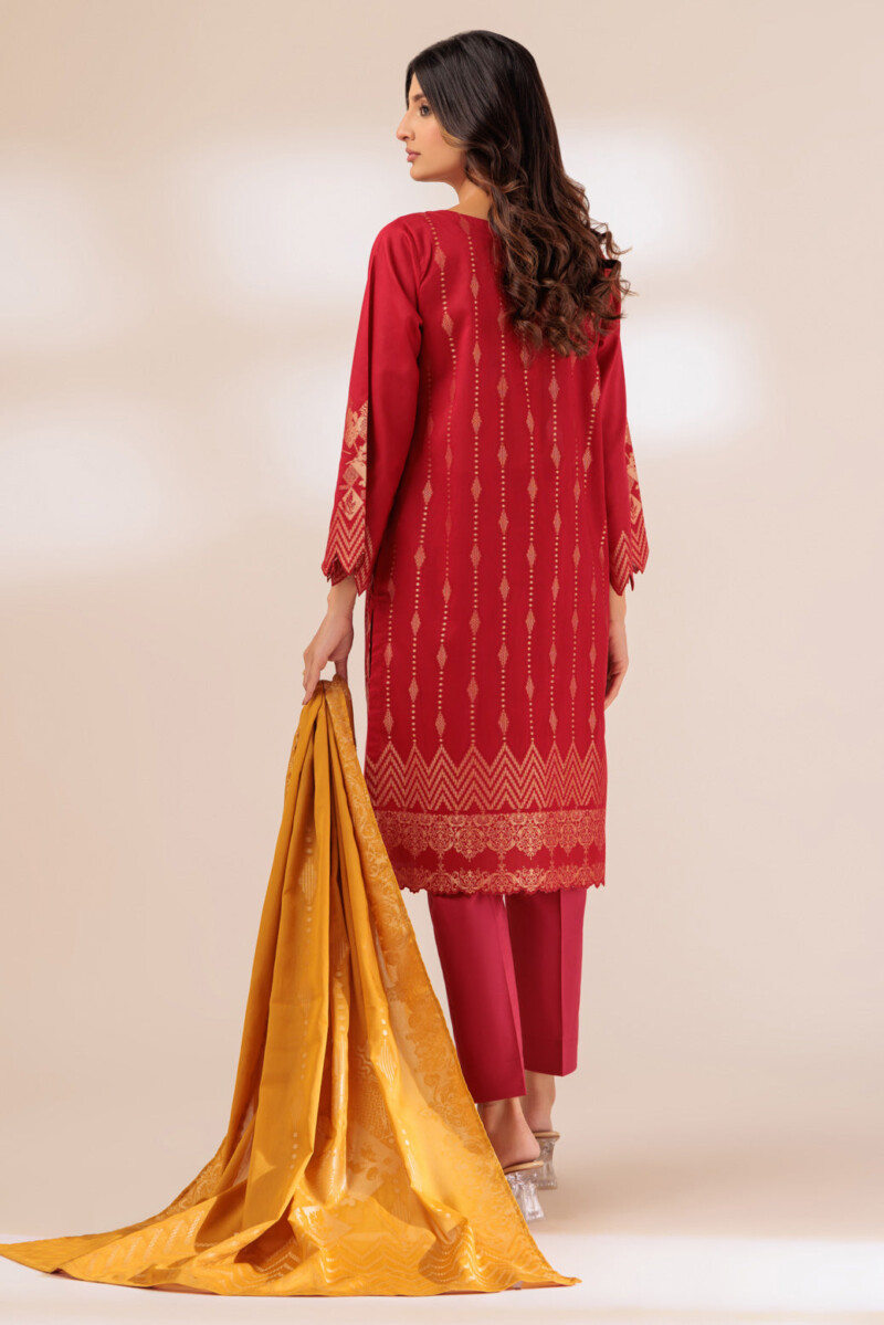 product Bonanza Satrangi Red Jacquard 3 Piece Wj1233p02 Festive Pret 2024