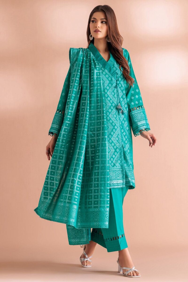 Bonanza Satrangi Green Jacquard 3 Piece Wj3233p01 Festive Pret 2024