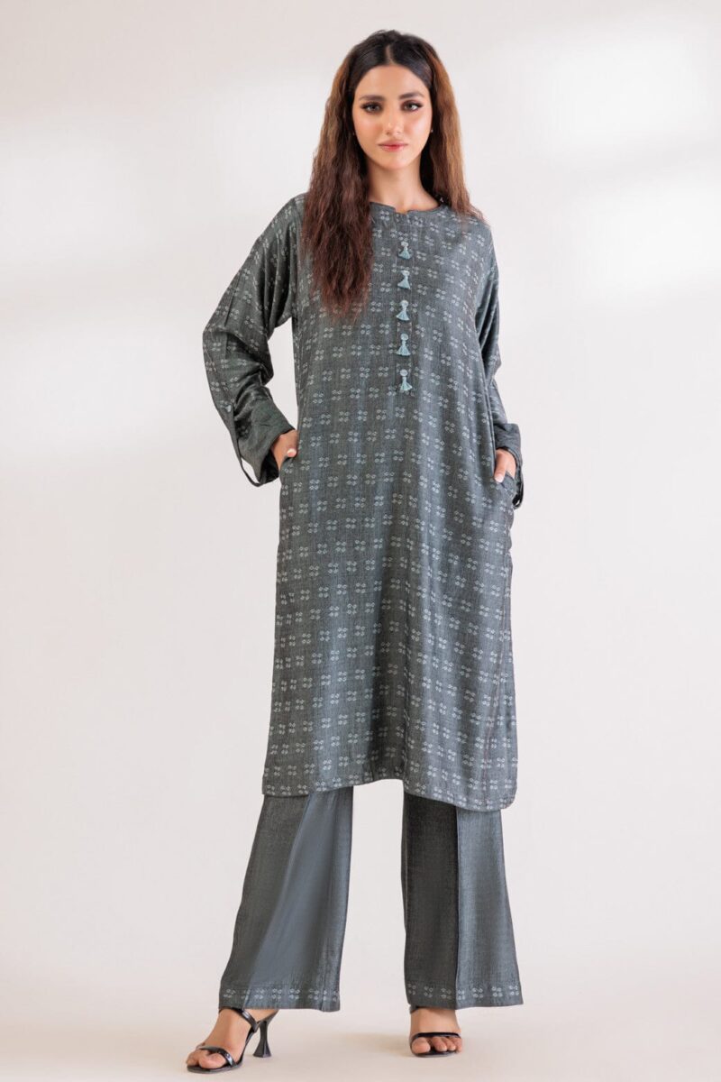 Bonanza Satrangi Grey Yarn Dyed 2 Piece Ws6232p44 Co Ord Sets