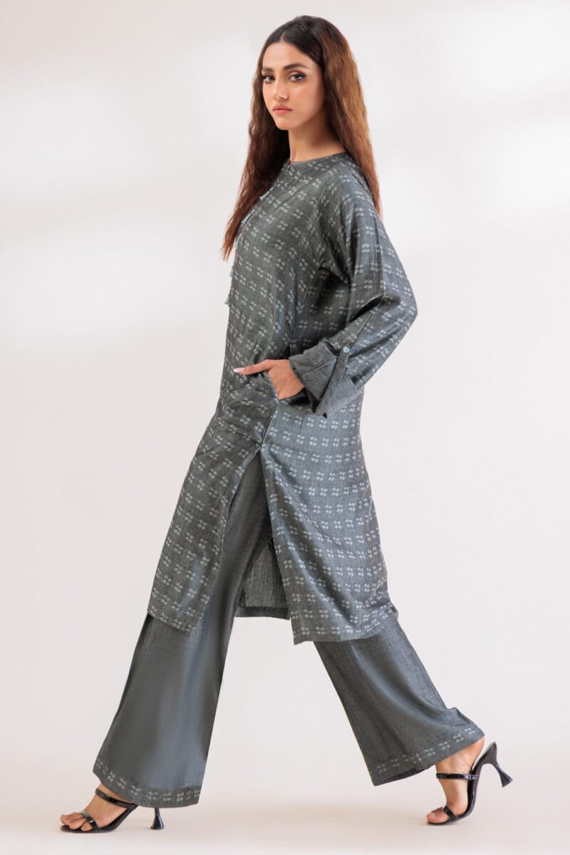 Bonanza Satrangi Grey Yarn Dyed 2 Piece Ws6232p44 Co Ord Sets