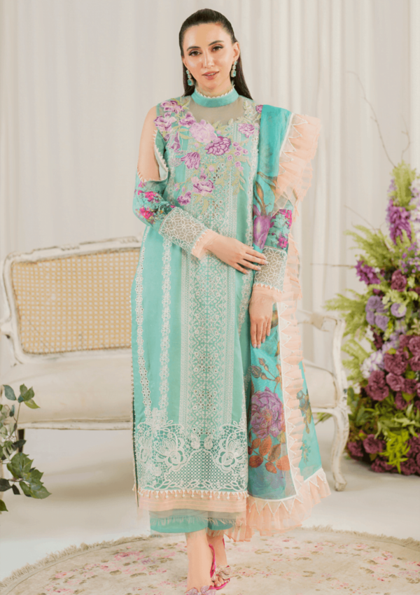 Asifa & Nabeel Ap24 03 Water Lily Pretty In Pink Premium Lawn Collection