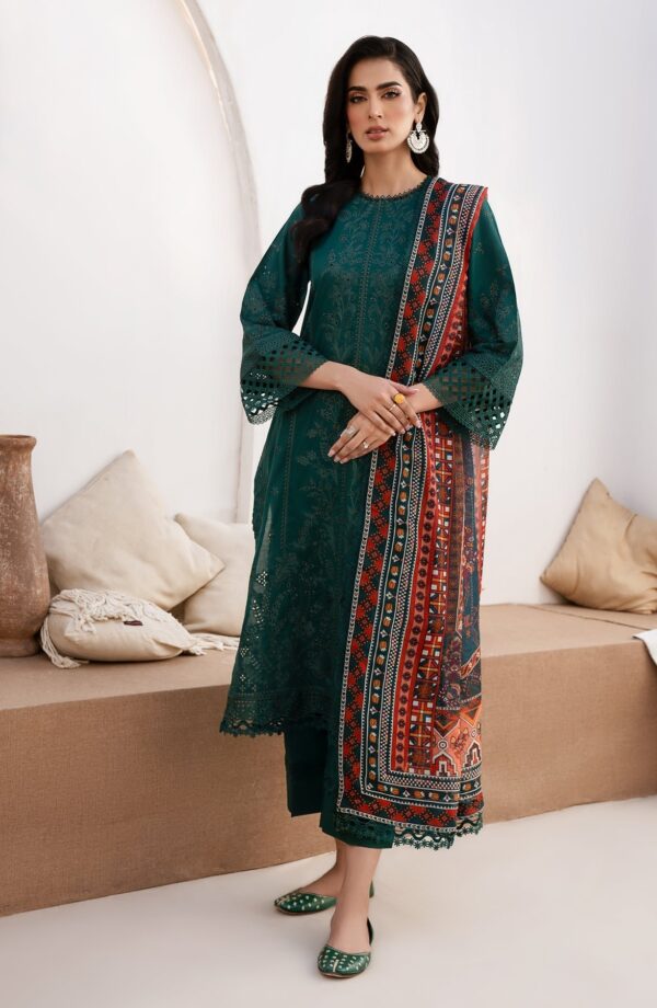 Zarif Zl-01 Maple Eid Embroidered Lawn 3pc Suit Collection 2024