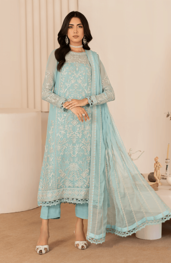 Zarif Thread Works Zl-02 Sahiba Works Embroidered Chiffon 3Pc Collection 2024