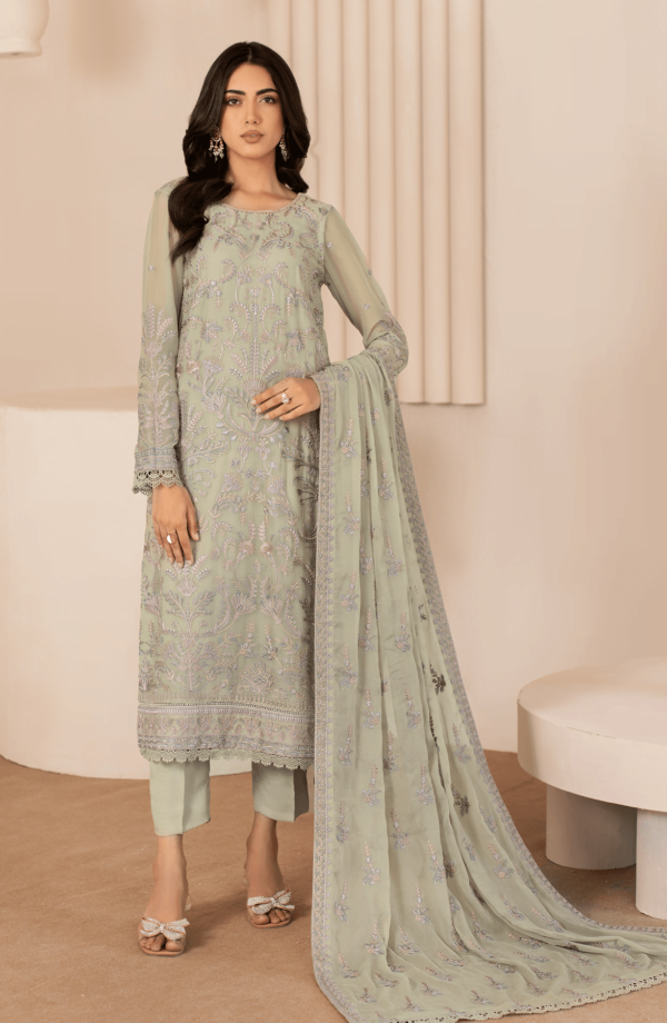 Zarif Thread Works Zl-04 Afsa Works Embroidered Chiffon 3Pc Collection 2024