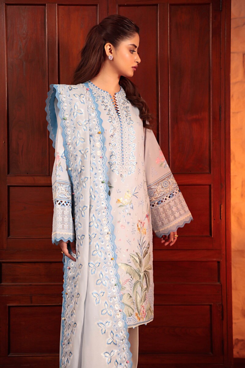 product Zaha By Khadijah Shah Zl24-01b Ela Embroidered Lawn 3pc Suit Collection 2024