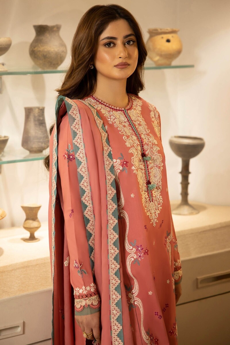 product Zaha By Khadijah Shah Zl24-02b Larmina Embroidered Lawn 3pc Suit Collection 2024