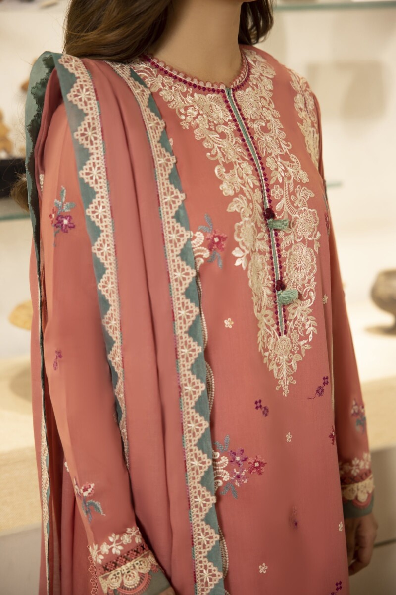 product Zaha By Khadijah Shah Zl24-02b Larmina Embroidered Lawn 3pc Suit Collection 2024