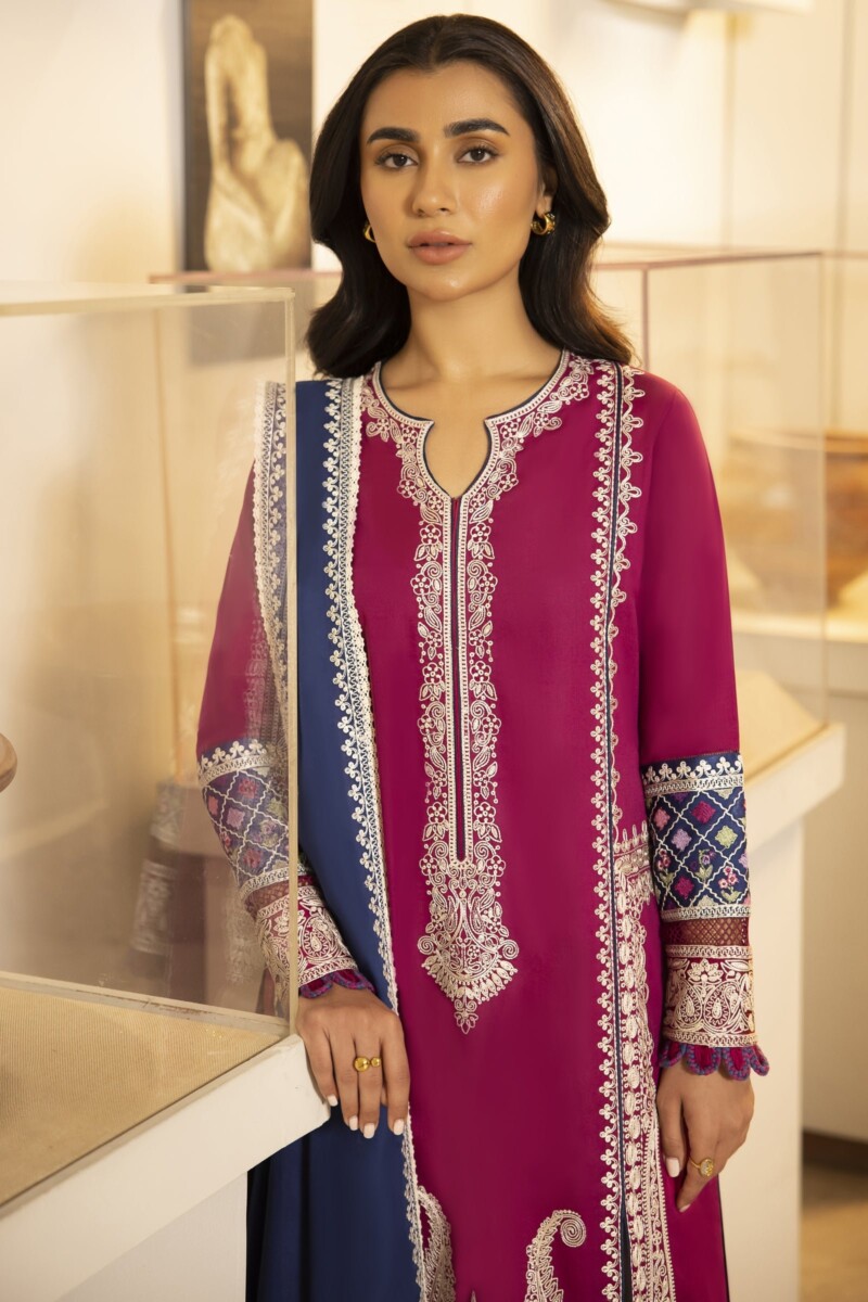 product Zaha By Khadijah Shah Zl24-06b Ferya Embroidered Lawn 3pc Suit Collection 2024