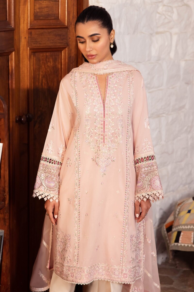 product Zaha By Khadijah Shah Zl24-07a Zenel Embroidered Lawn 3pc Suit Collection 2024