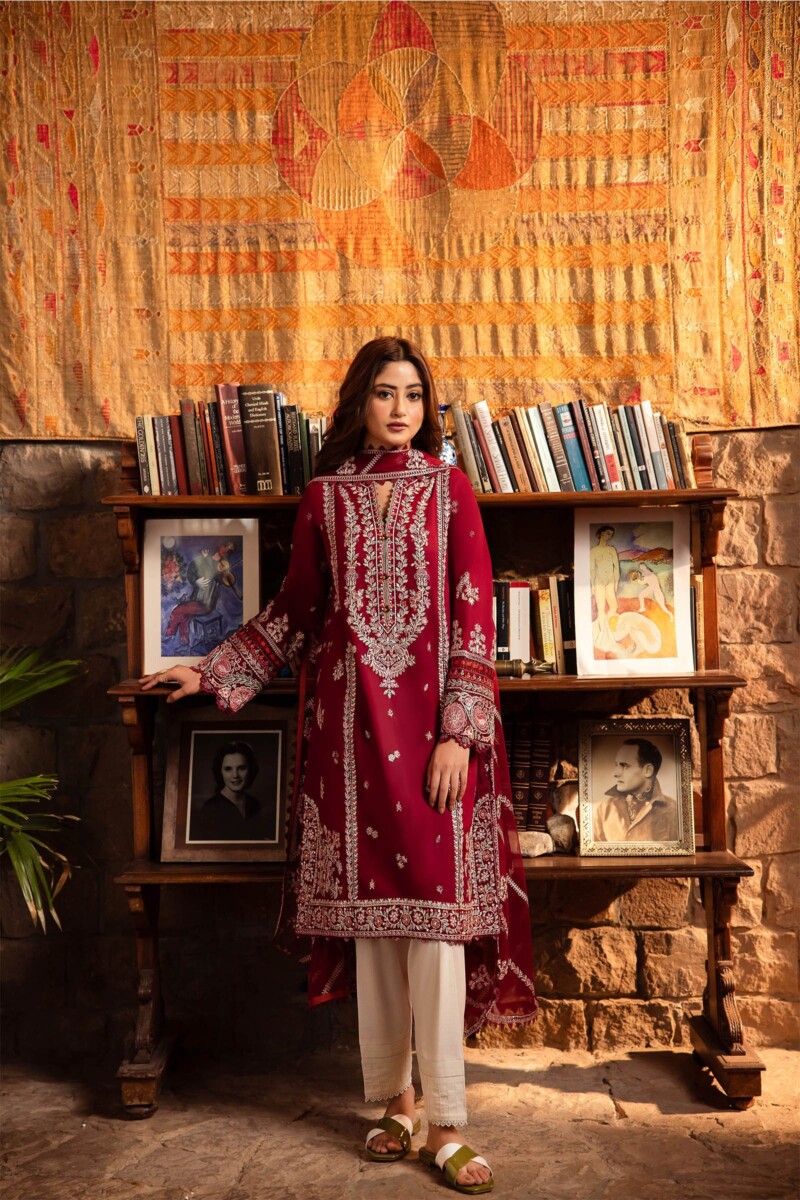 product Zaha By Khadijah Shah Zl24-07b Zenel Embroidered Lawn 3pc Suit Collection 2024