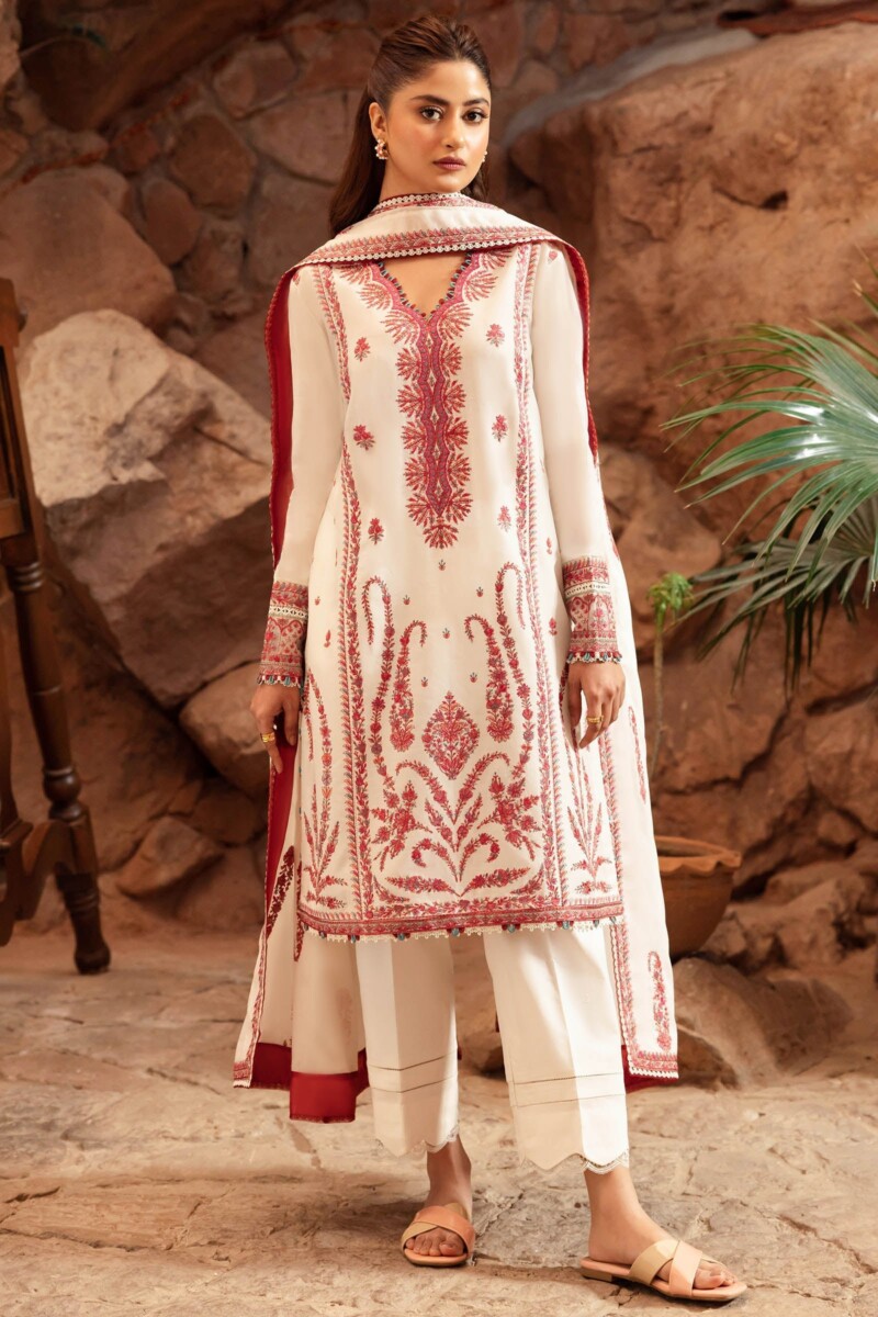 product Zaha By Khadijah Shah Zl24-09a Elania Embroidered Lawn 3pc Suit Collection 2024