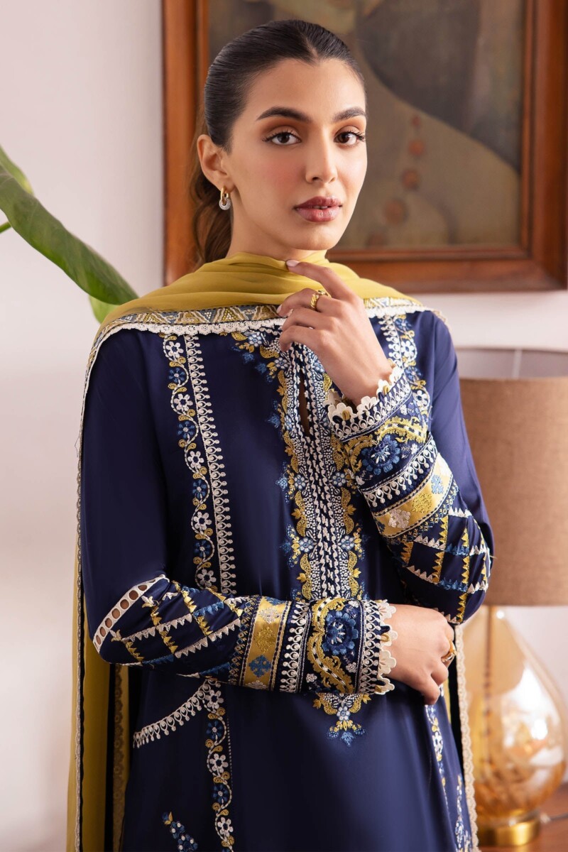 product Zaha By Khadijah Shah Zl24-11a Vejah Embroidered Lawn 3pc Suit Collection 2024