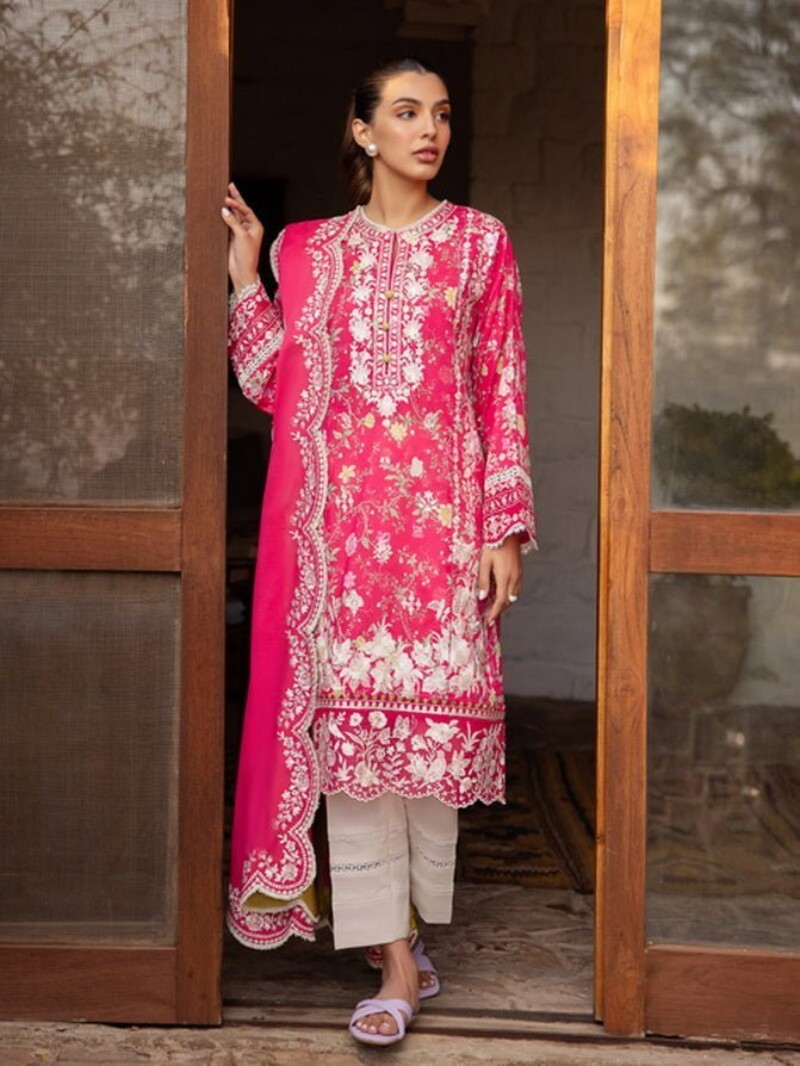 Zaha By Khadijah Shah Zl24-12a Leyla Embroidered Lawn 3pc Suit Collection 2024