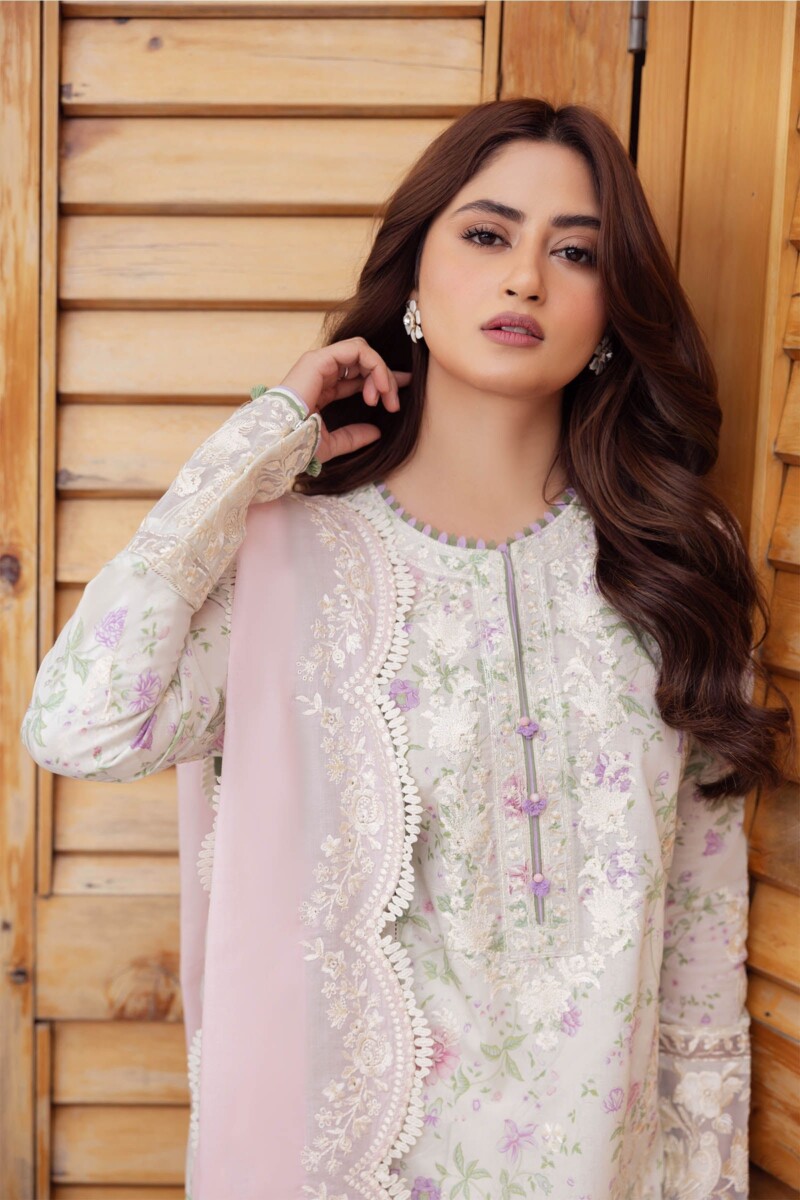 product Zaha By Khadijah Shah Zl24-12b Leyla Embroidered Lawn 3pc Suit Collection 2024