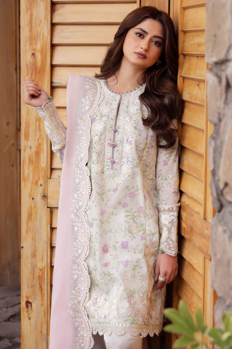 product Zaha By Khadijah Shah Zl24-12b Leyla Embroidered Lawn 3pc Suit Collection 2024