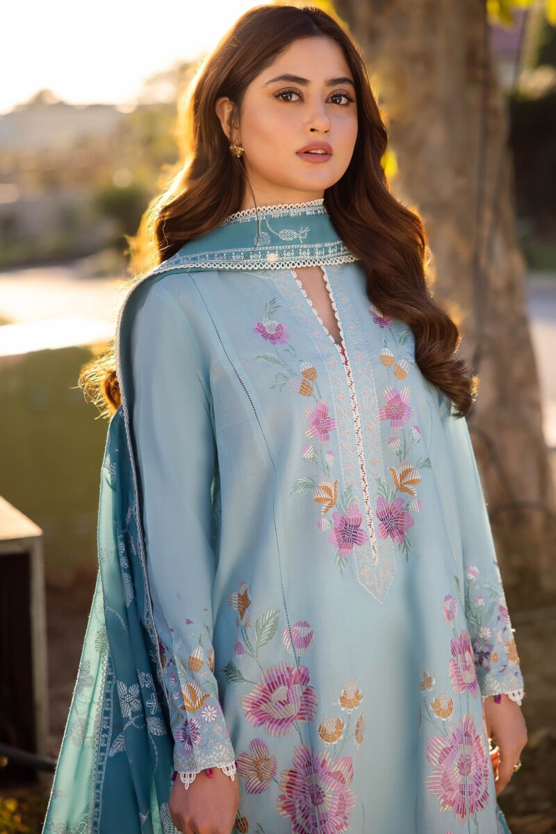 product Zaha By Khadijah Shah Zl24-14b Gizen Embroidered Lawn 3pc Suit Collection 2024