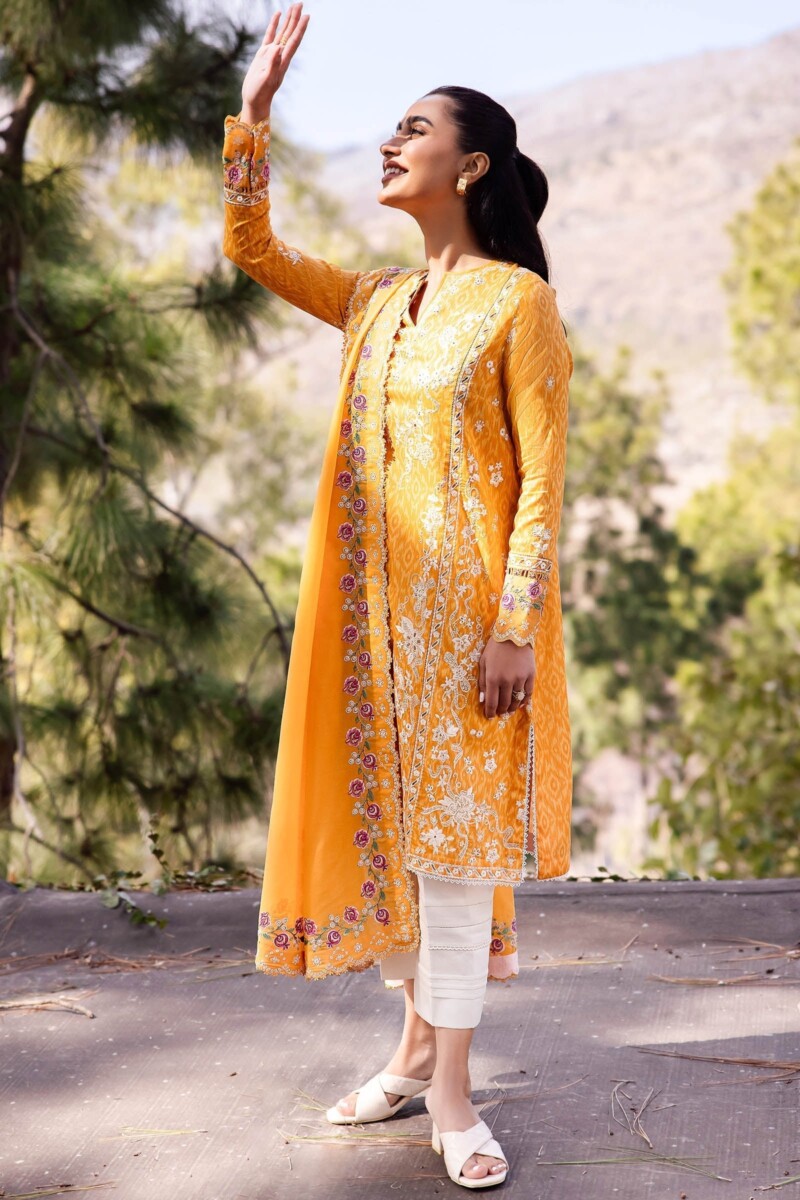 product Zaha By Khadijah Shah Zl24-15a Narina Embroidered Lawn 3pc Suit Collection 2024