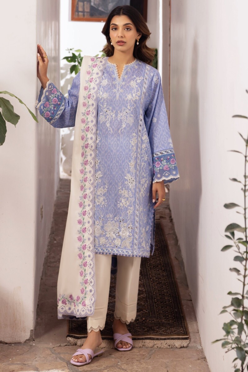 product Zaha By Khadijah Shah Zl24-15b Narina Embroidered Lawn 3pc Suit Collection 2024