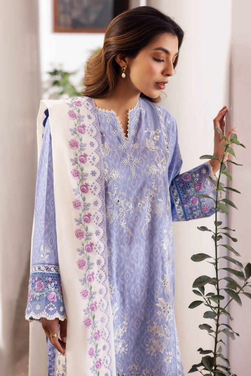 product Zaha By Khadijah Shah Zl24-15b Narina Embroidered Lawn 3pc Suit Collection 2024