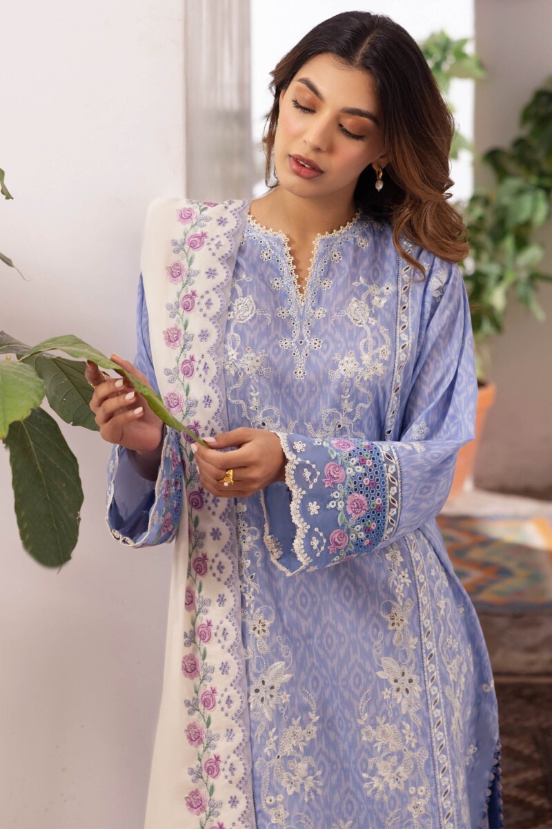 product Zaha By Khadijah Shah Zl24-15b Narina Embroidered Lawn 3pc Suit Collection 2024