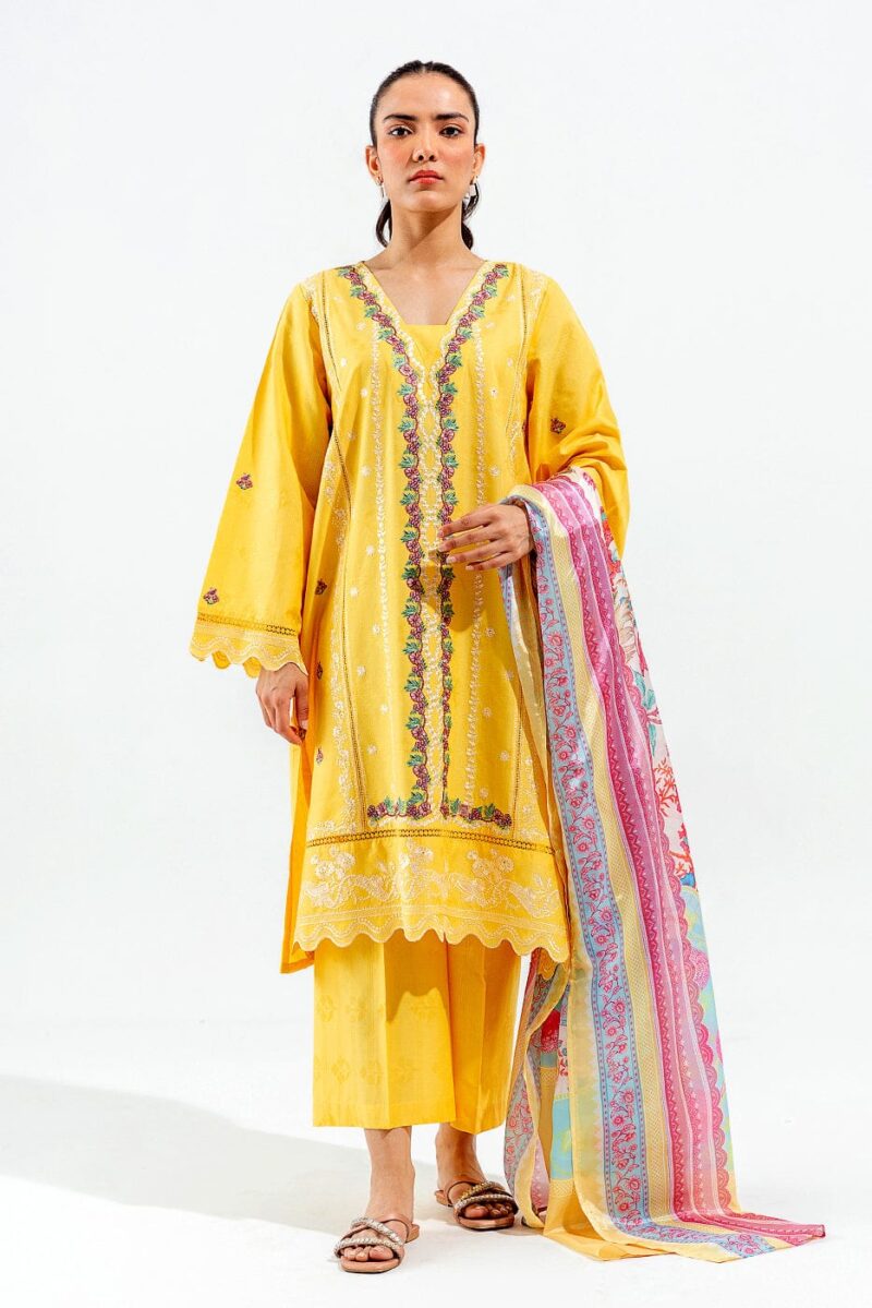 Beechtree 2 Piece Embroidered Self Jacquard Suit Pret