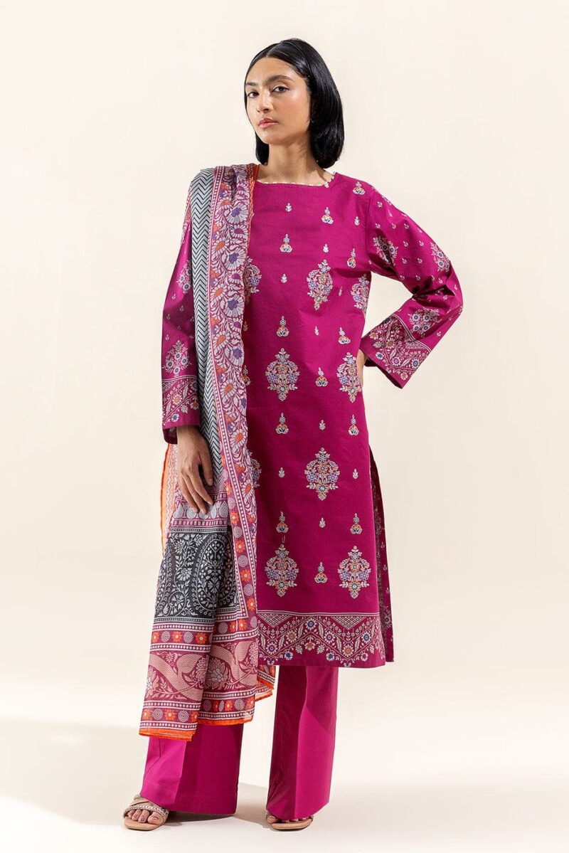 Beechtree 3 Piece Embroidered Lawn Suit Mulberry Adorn Unstitched Summer