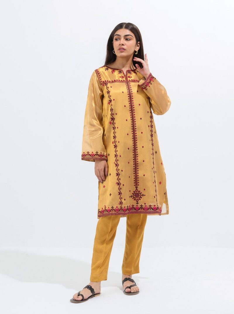 Beechtree Embroidered Tissue Shirt Luxury Pret