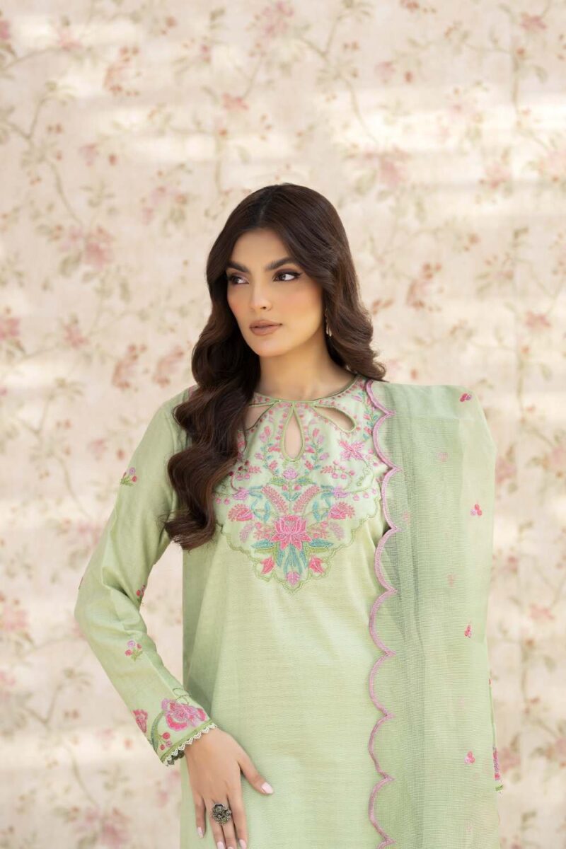 La Rosaa Spring Lss-24-02 Green Spring Summer Embroidered Lawn Stitched Collection 2024