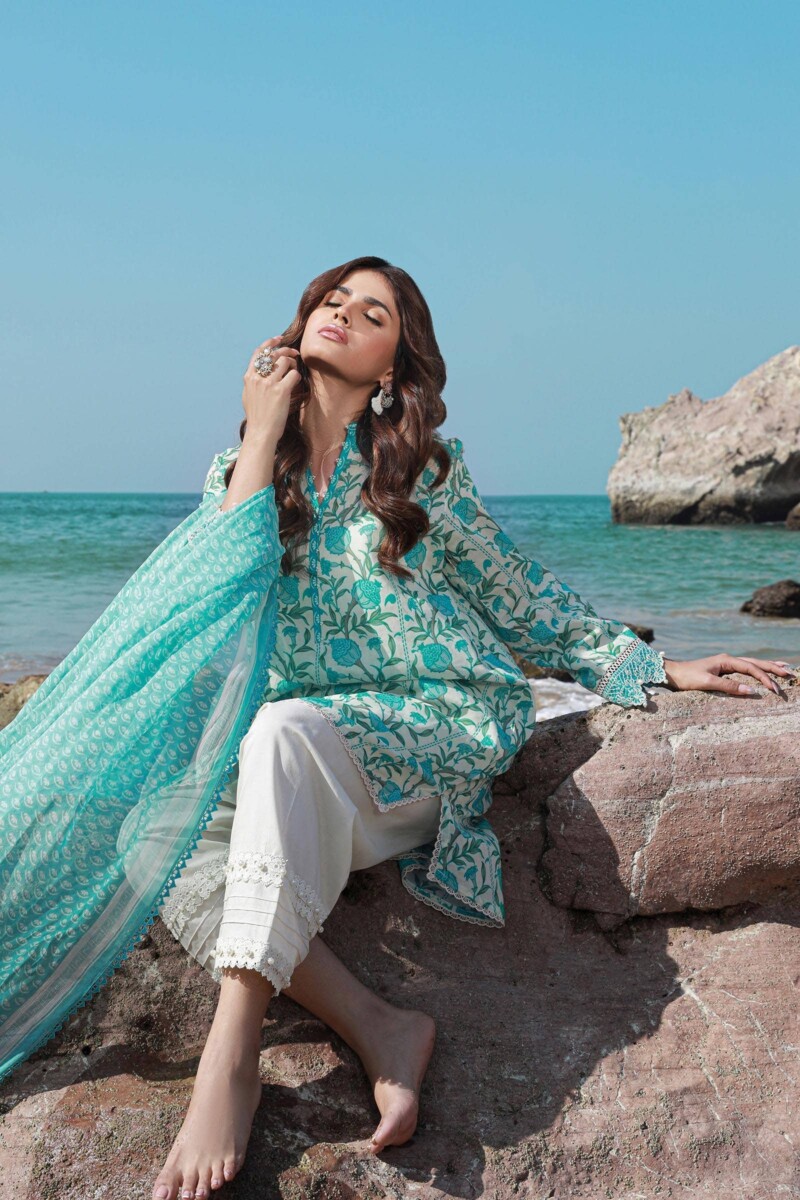 product Sana Safinaz Digital Printed Lawn H241-002a-2bi 3 Piece Suit Cultural Outfit 2024