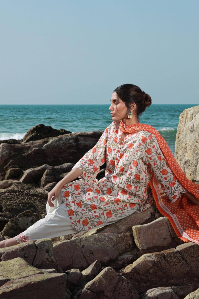 product Sana Safinaz Digital Printed Lawn H241-002b-2bi 3 Piece Suit Cultural Outfit 2024