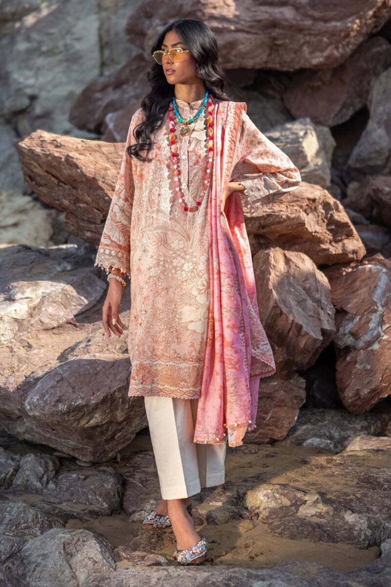 product Sana Safinaz Digital Printed Lawn H241-009b-2dd 3 Piece Suit Cultural Outfit 2024