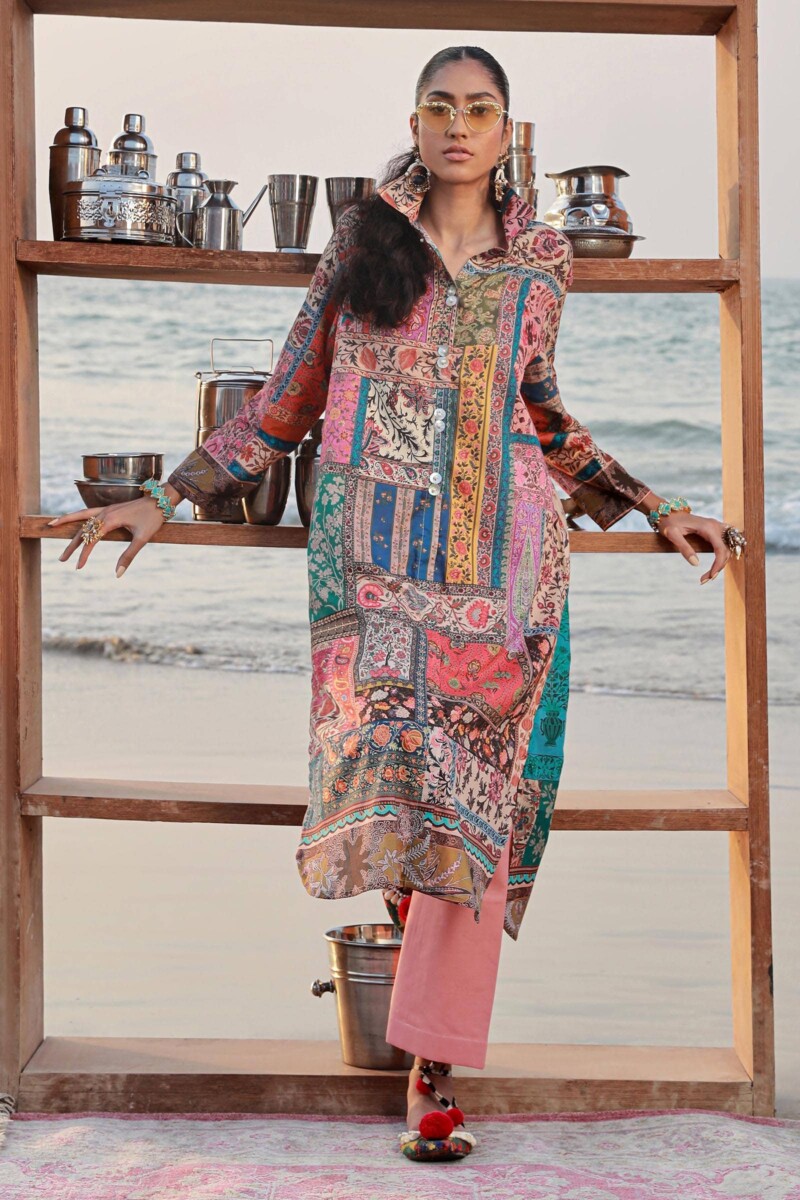 product Sana Safinaz Digital Printed Lawn H241-014a-2c 3 Piece Suit Cultural Outfit 2024