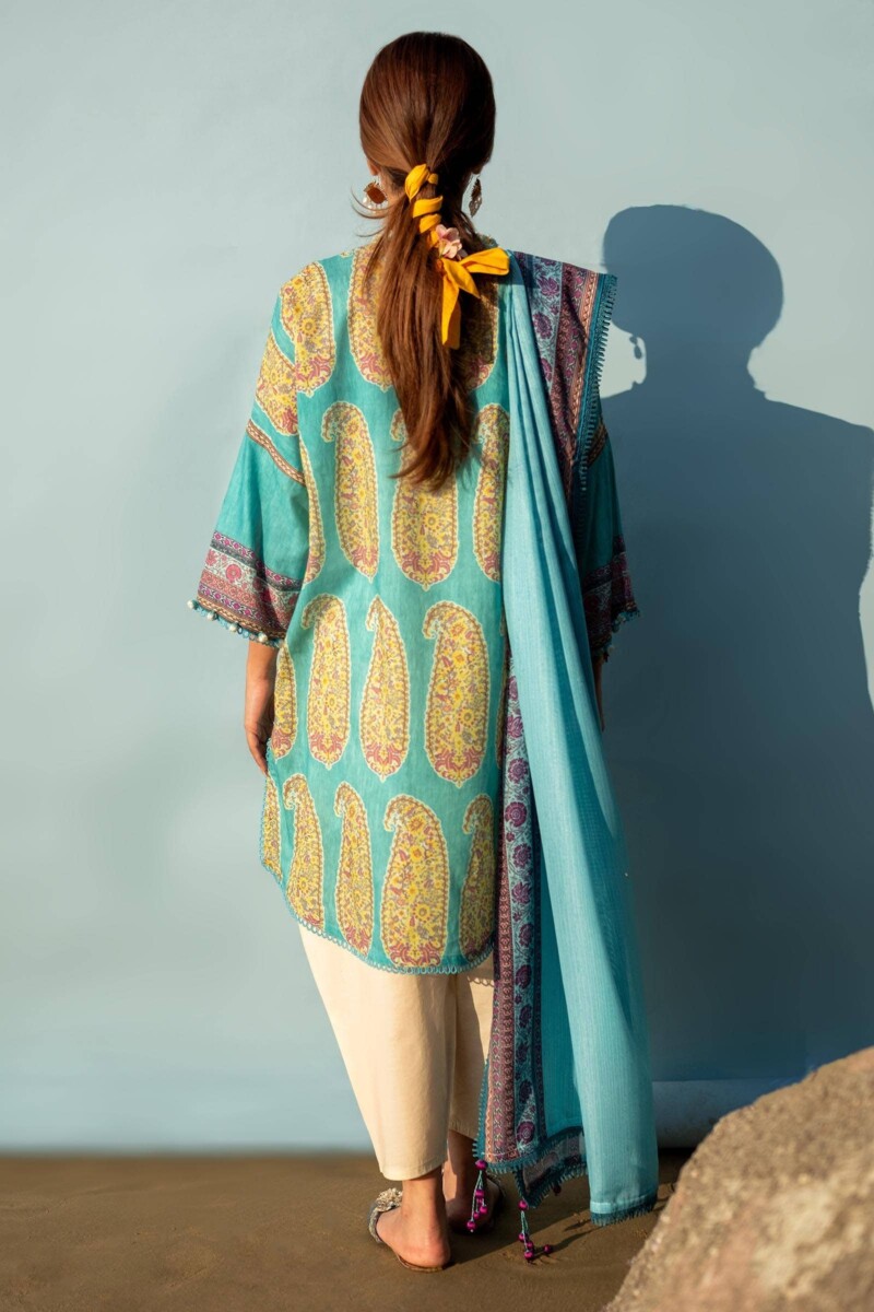 product Sana Safinaz Digital Printed Lawn H241-022b-2bs 3 Piece Suit Cultural Outfit 2024