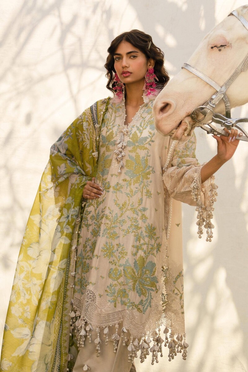 product Sana Safinaz Embroidered Lawn L241-008a-3cv 3 Piece Suit Cultural Outfit 2024