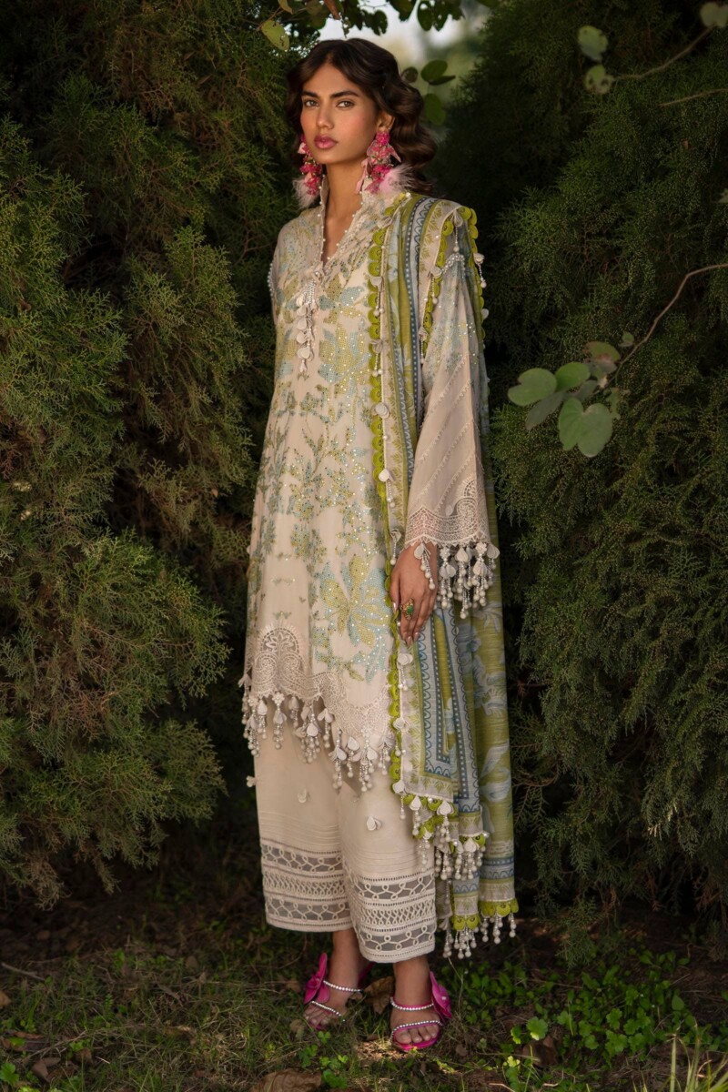 product Sana Safinaz Embroidered Lawn L241-008a-3cv 3 Piece Suit Cultural Outfit 2024