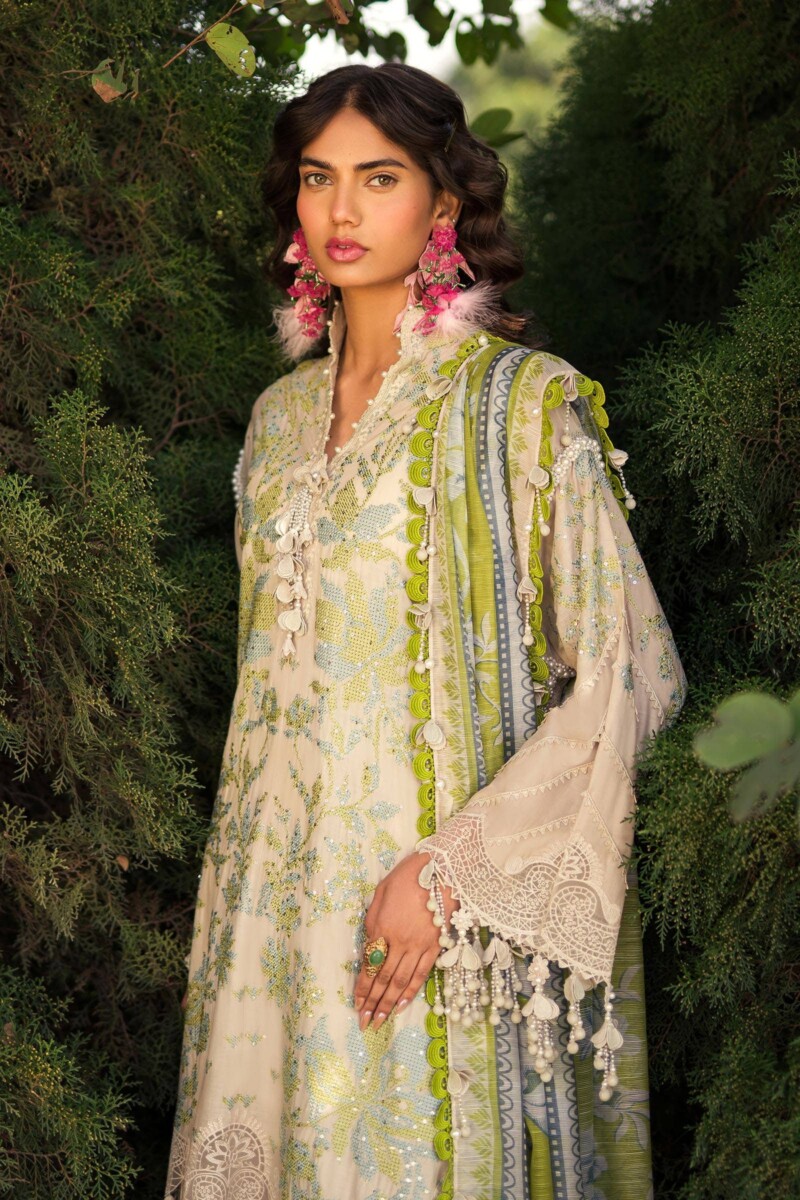 product Sana Safinaz Embroidered Lawn L241-008a-3cv 3 Piece Suit Cultural Outfit 2024