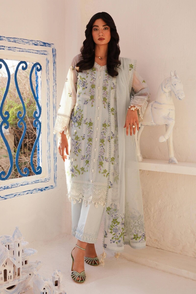 product Sana Safinaz Embroidered Net M241-001b-3cx 3 Piece Suit Cultural Outfit 2024