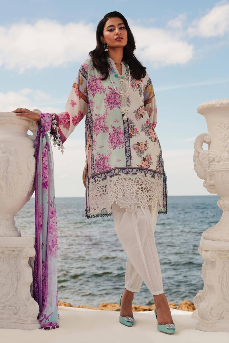 product Sana Safinaz Embroidered Lawn M241-003b-3ci 3 Piece Suit Cultural Outfit 2024