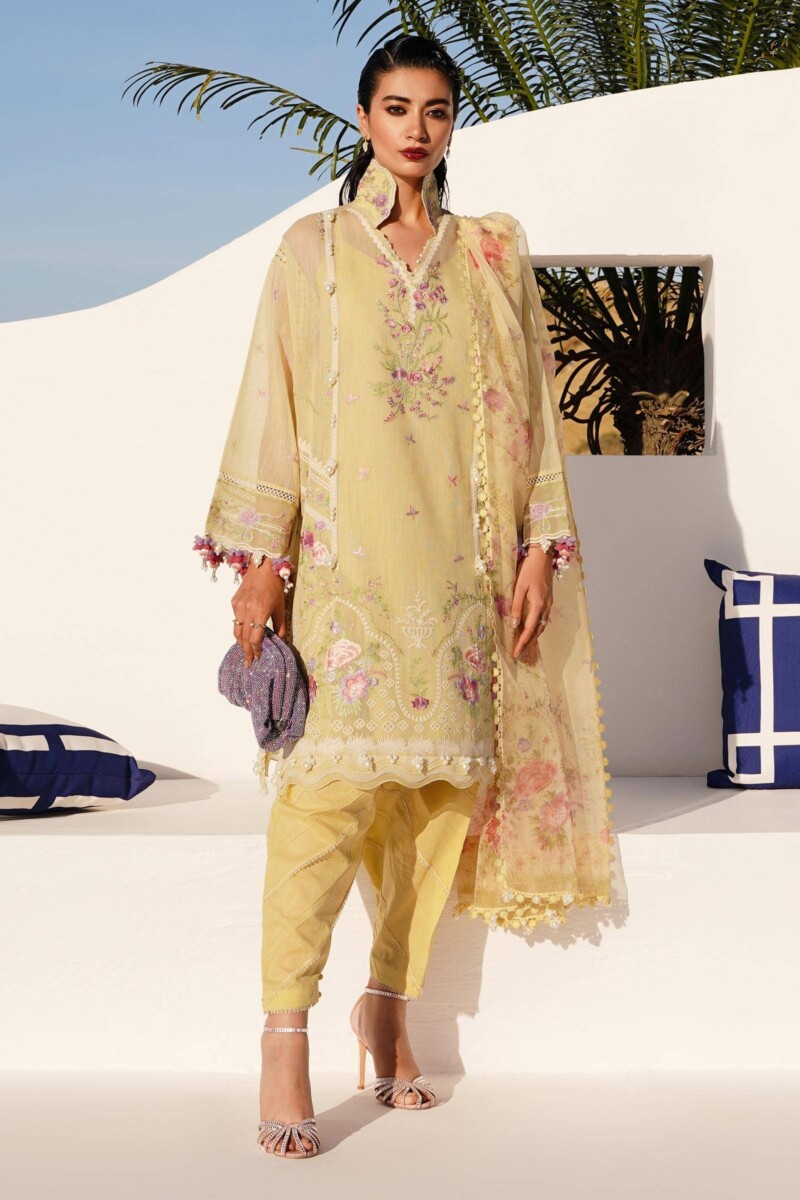 product Sana Safinaz Embroidered Net M241-005b-3cl 3 Piece Suit Cultural Outfit 2024