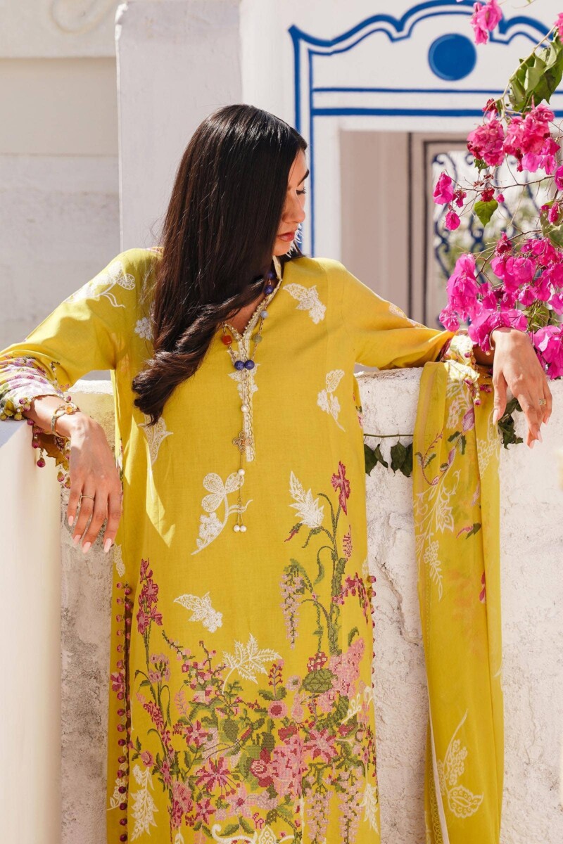 product Sana Safinaz Embroidered Lawn M241-006b-3cj 3 Piece Suit Cultural Outfit 2024