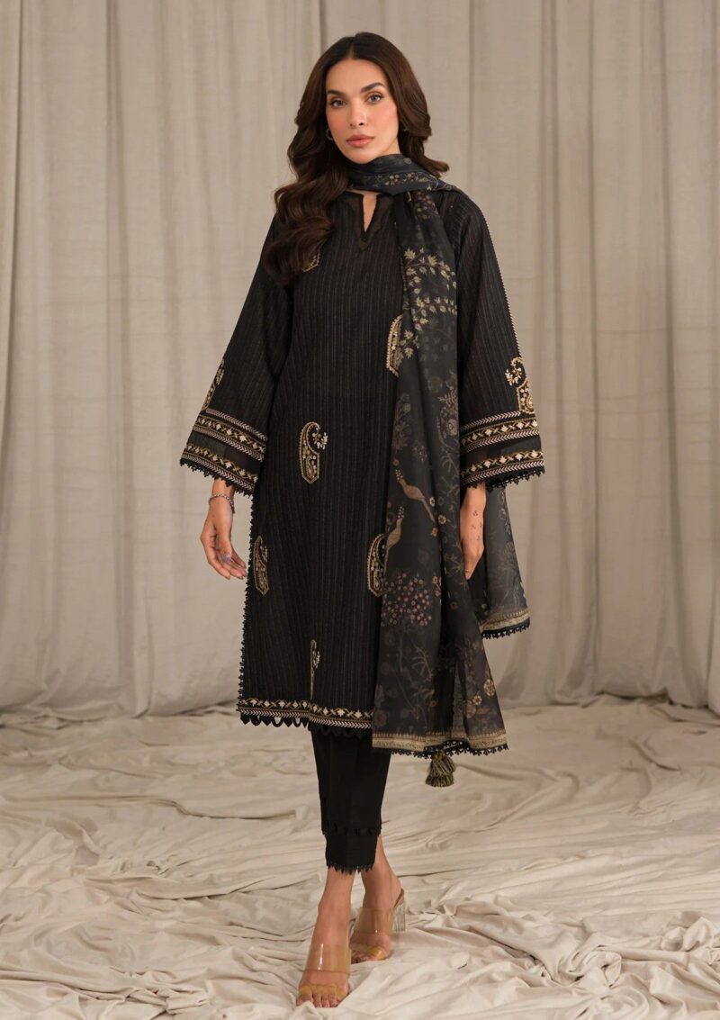 Sahar Sml24 02 Black Mirage Embroidered Lawn Collection