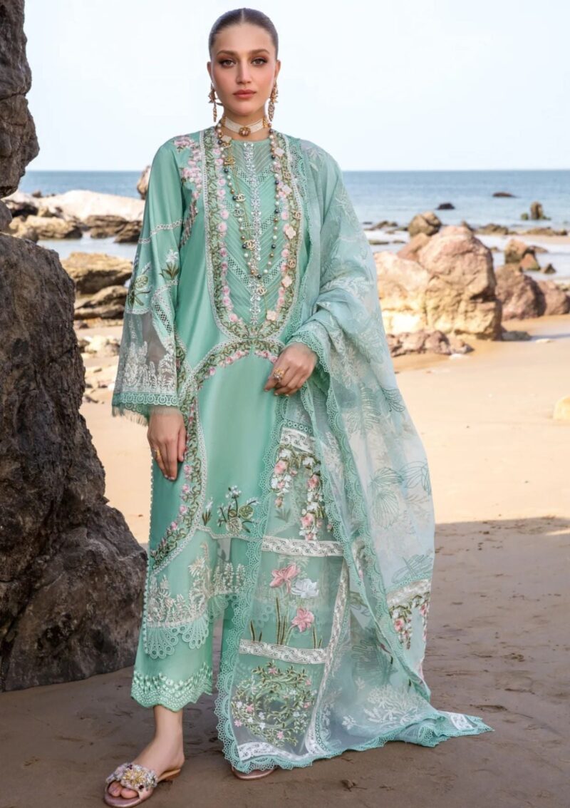 Saira Shakira D 6a Winds Of Eden Jade Crimson Luxury Lawn Collection