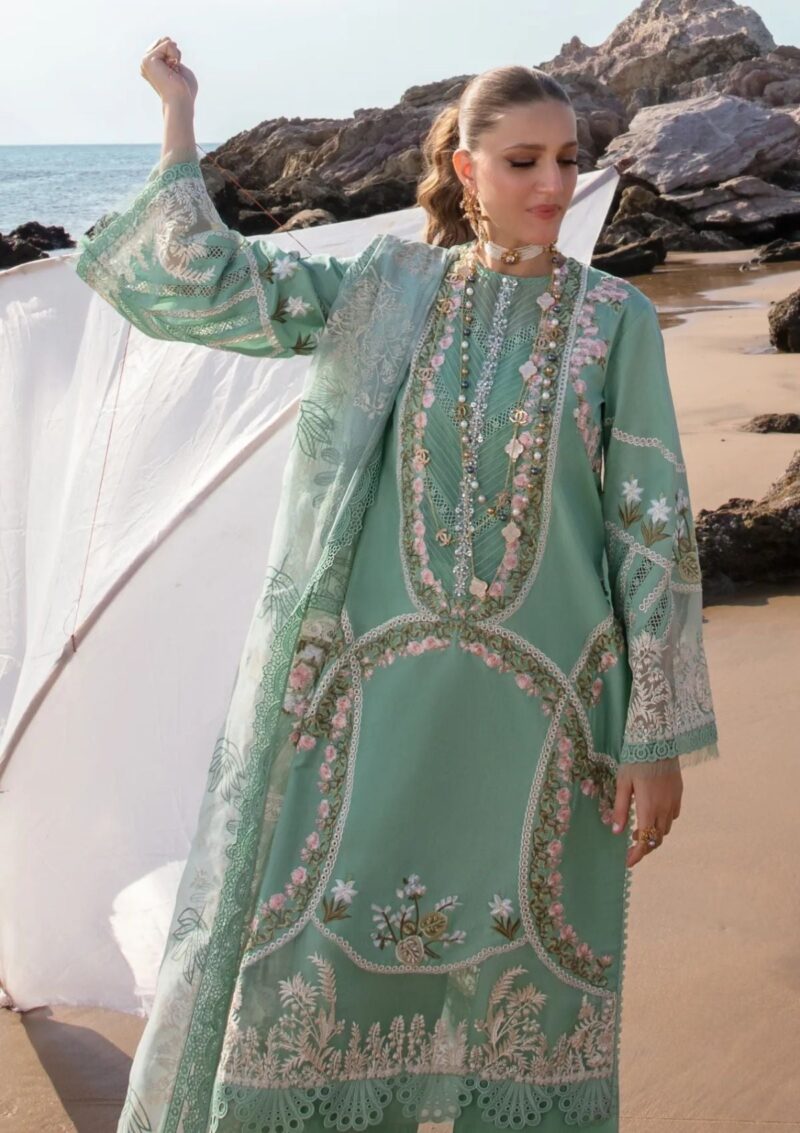 Saira Shakira D 6a Winds Of Eden Jade Crimson Luxury Lawn Collection