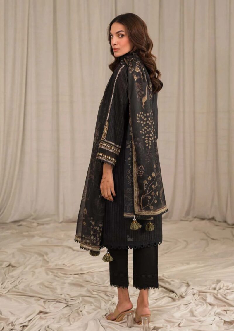 Sahar Sml24 02 Black Mirage Embroidered Lawn Collection