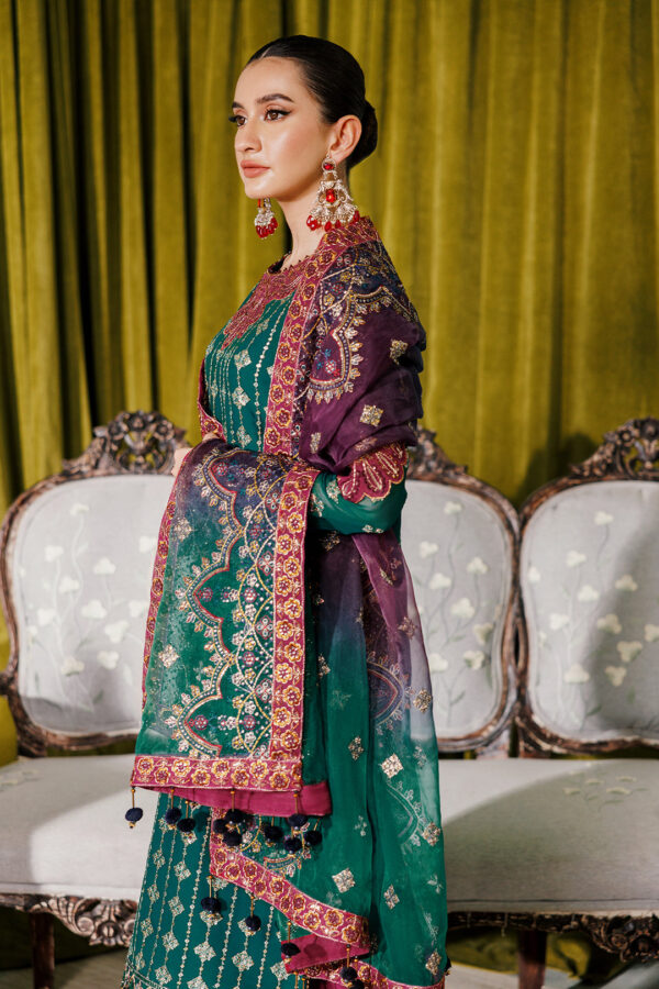 Alizeh Fashion Af-Ch-2174-Nagar C Sea Green Luxury Embroidered Chiffon