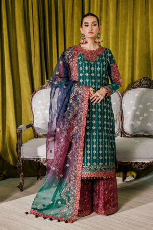 Alizeh Fashion Af-Ch-2174-Nagar C Sea Green Luxury Embroidered Chiffon